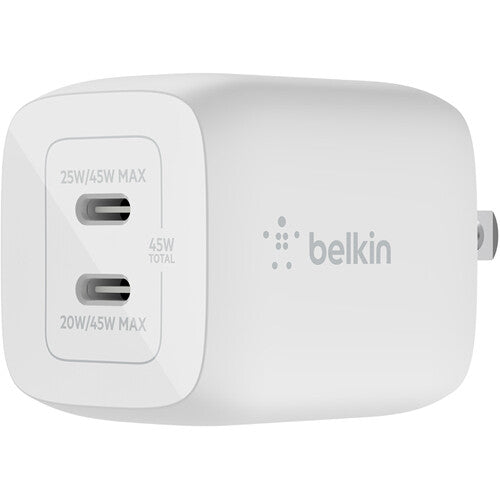 Belkin Boost Charge Pro 45W Dual USB-C Wall Charger - White