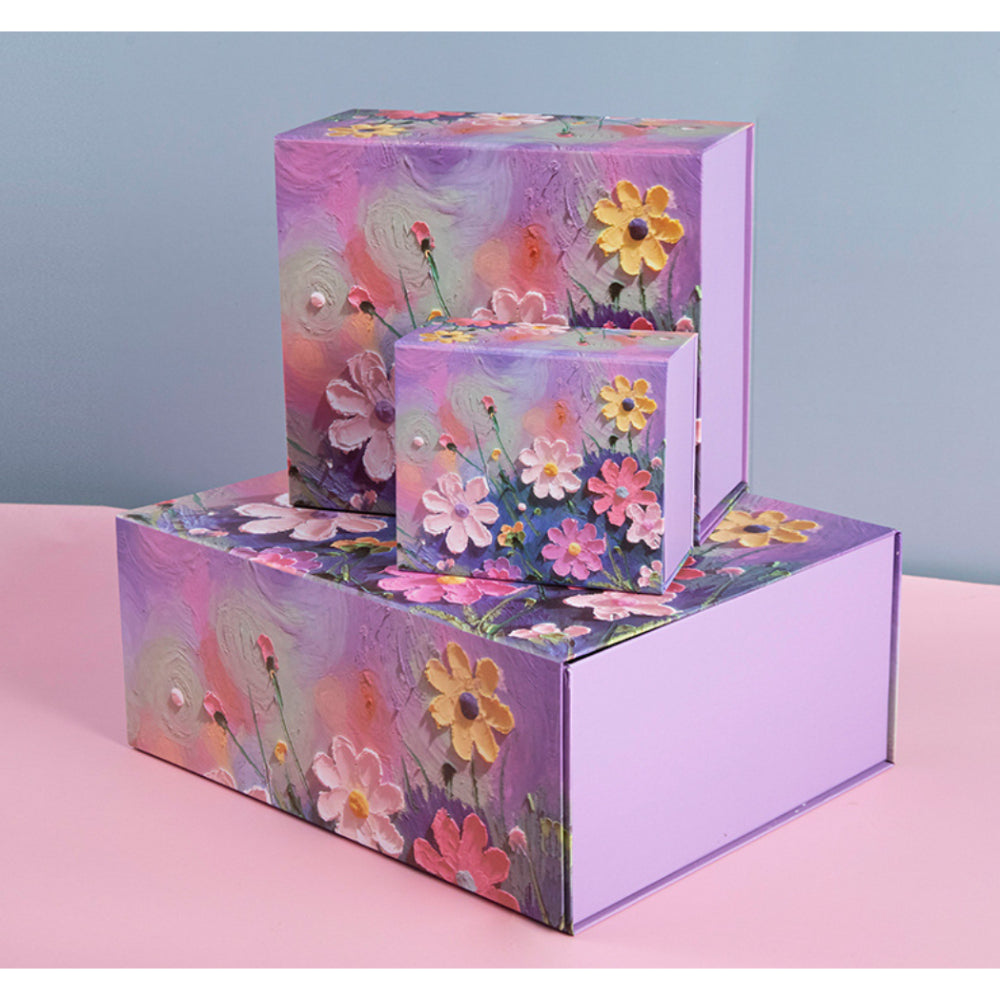 3D Chrysanthemum Oil Painting Gift Box - Medium 24x21x11cm