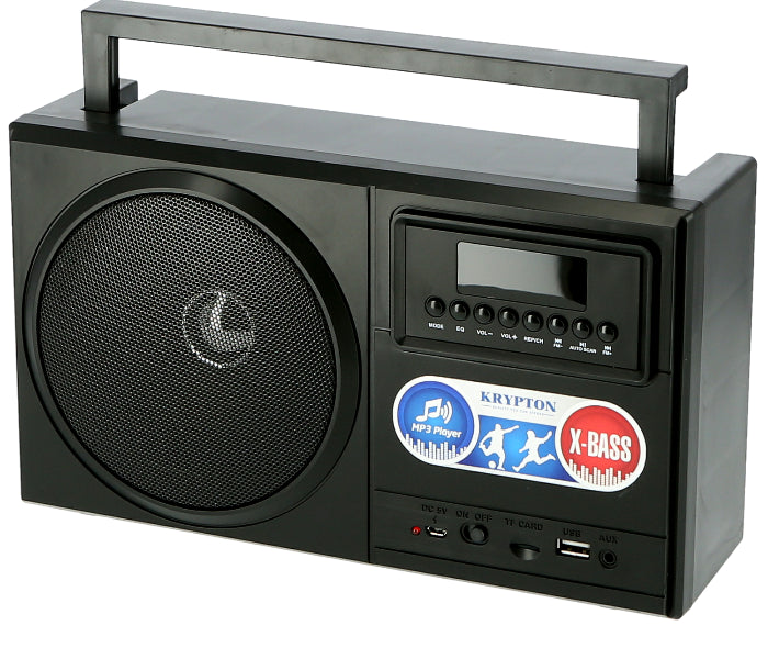 Krypton-KNR5368 Rechargeable Bluetooth Radio MP3 FM TF WMA USB - Black