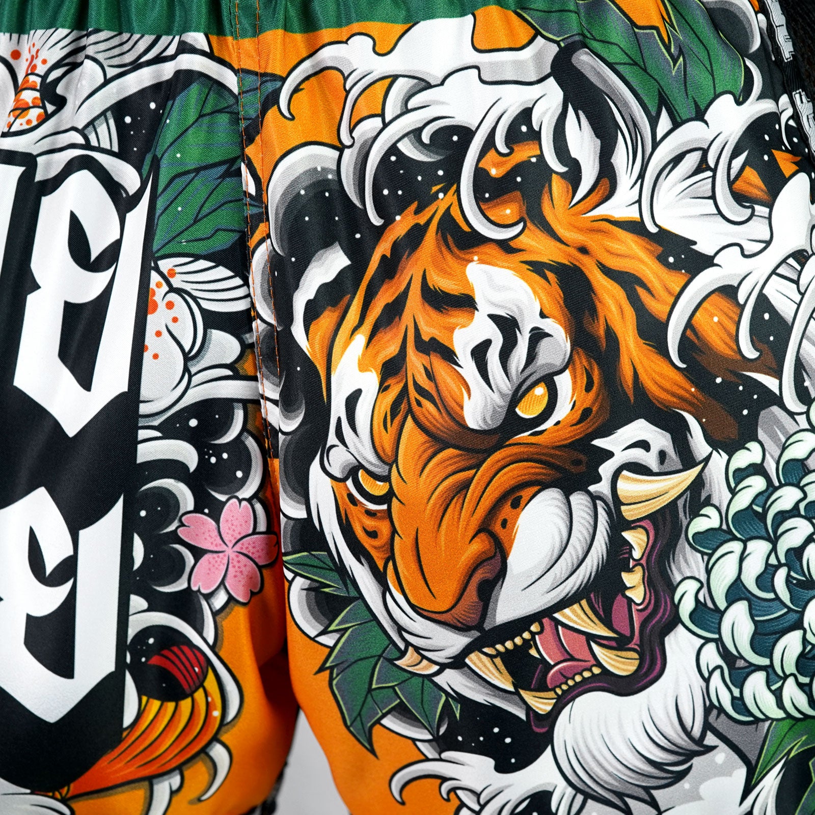 Muay Thai Boxing Shorts Tora mori to Kingyo (Tiger, Forest and Goldfish)