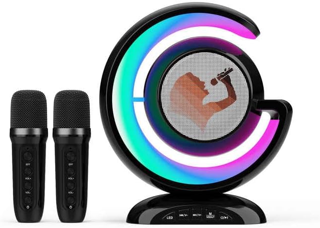 Portable Mini Wireless Bluetooth Speaker with LED Lights – Built-in Mic, KTV Sound, Karaoke Speaker for Parties & Events