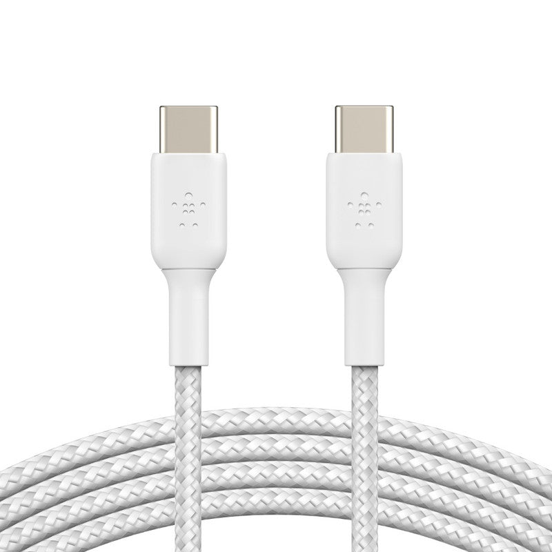 BELKIN Cable - Braided - C to C - 2.0 - 2M - White - 2pack