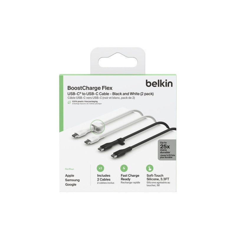 BELKIN Cable - Silicone - C to C - 2.0 - 1M - Black / White - 2pack