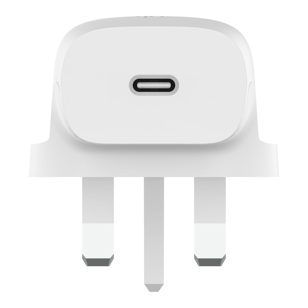 BELKIN BoostCharge 20W Wall Charger with USB-C Cable 1m - Lightning Connector - UK 3-Pin Plug - White