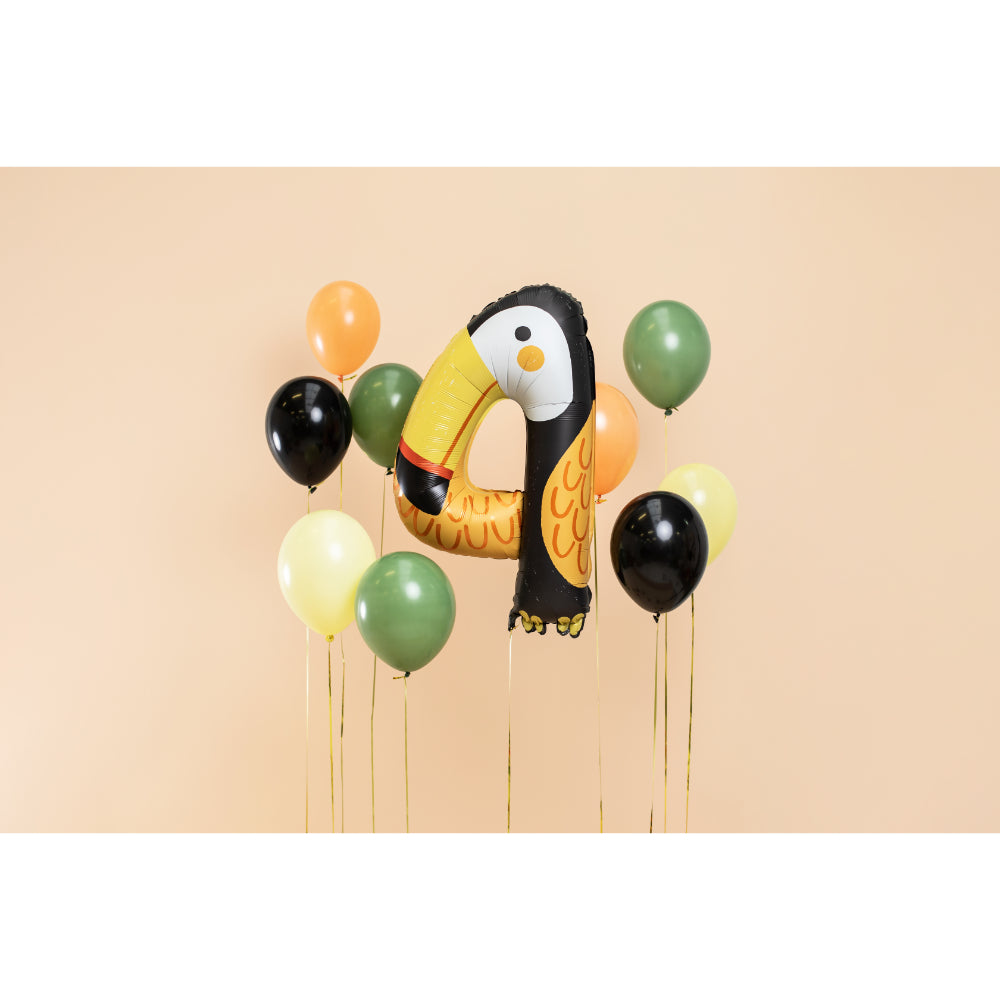 Foil balloon Number 4 - Tucan, 68x91 cm - Mix