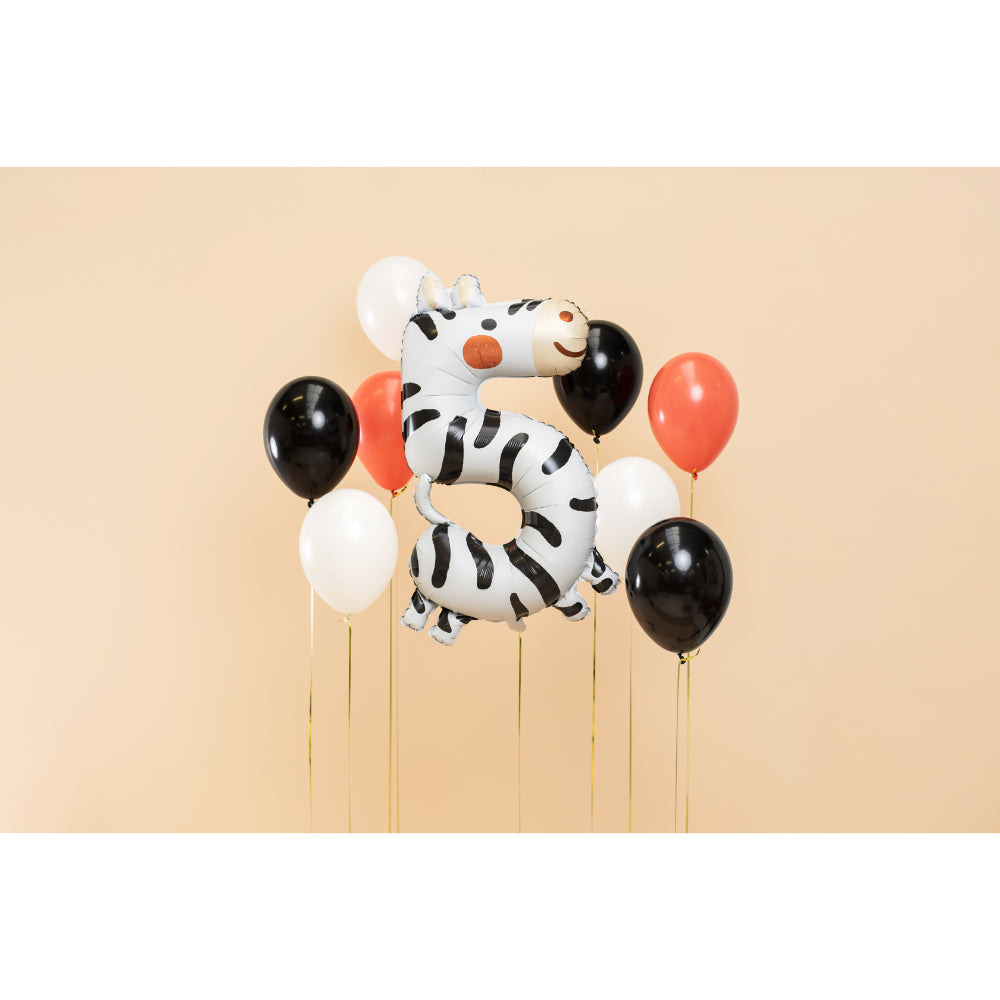 Foil balloon Number 5 - Zebra, 68x98 cm - Mix