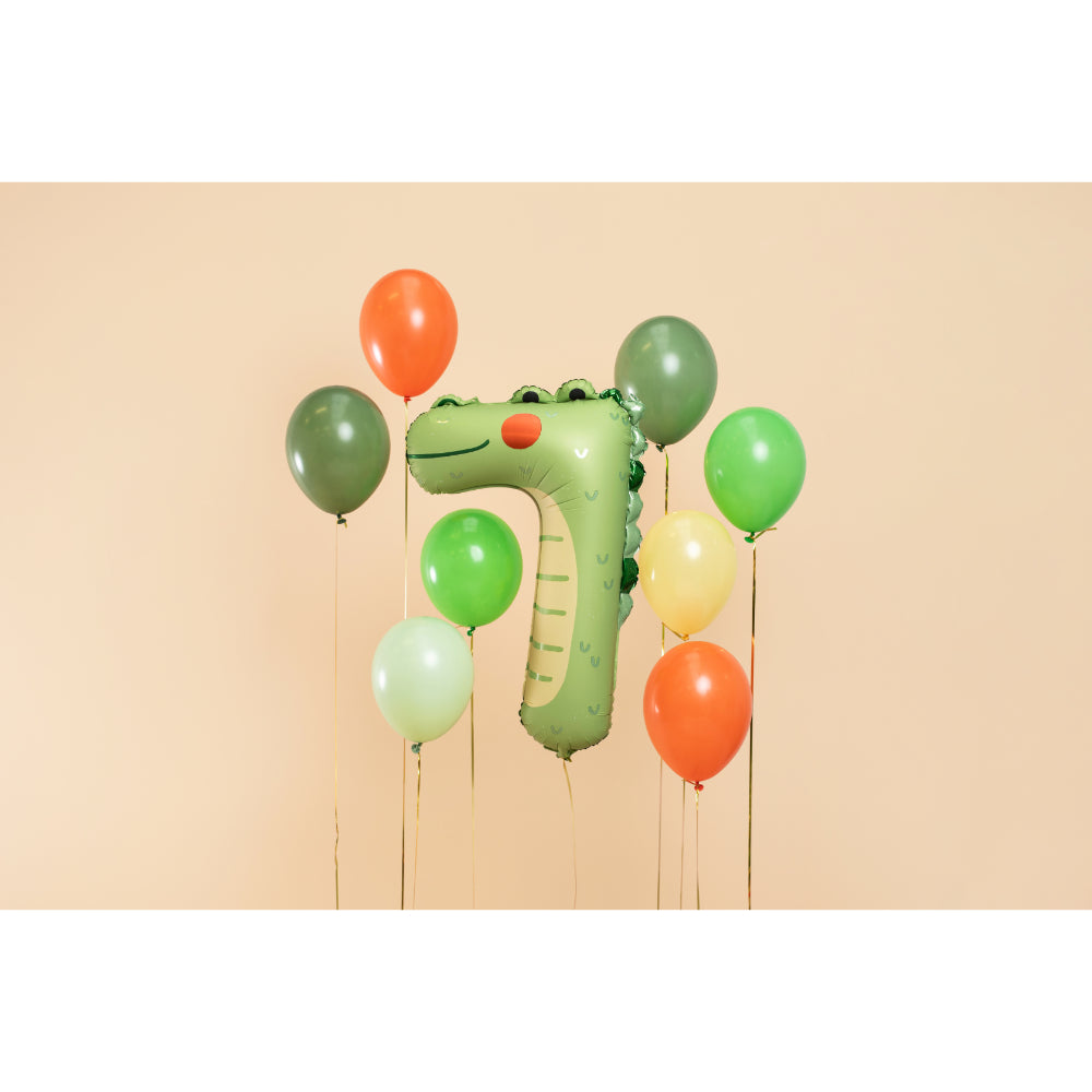 Foil balloon Number 7 - Crocodille, 56x85 cm - Mix