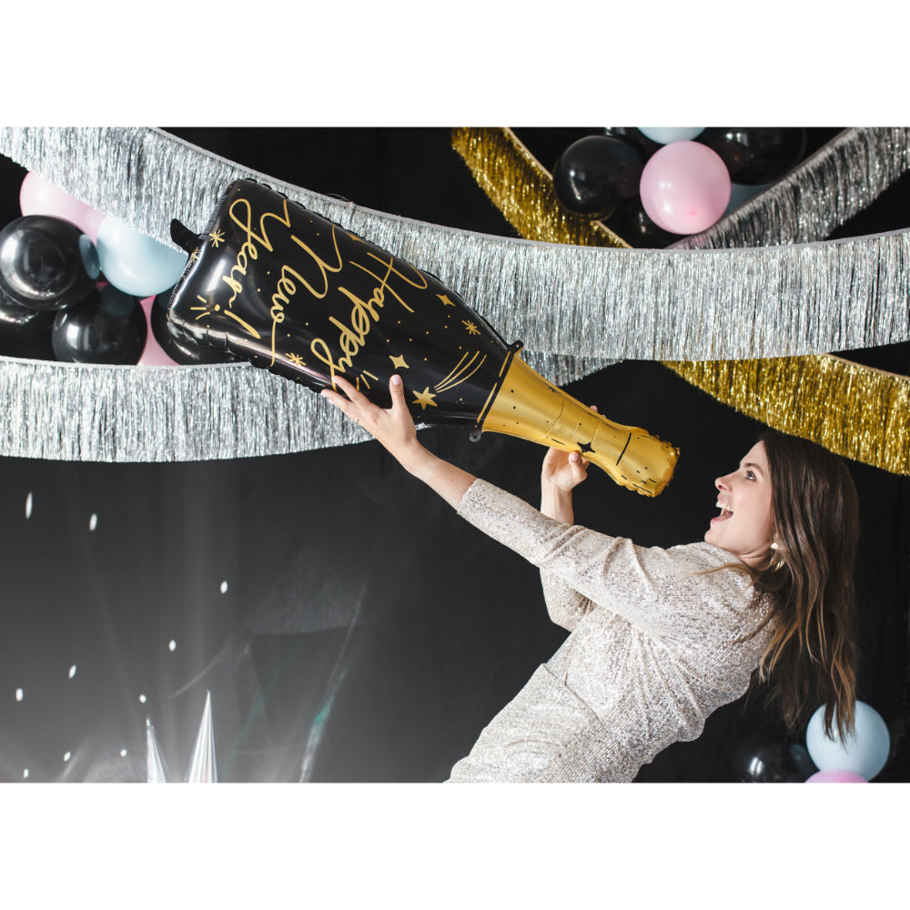 Foil balloon Bottle Happy New Year, 39,5x98 cm - Mix