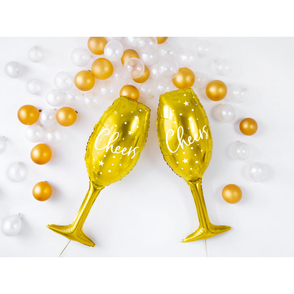 Foil balloon Glass, 28x80cm - Gold