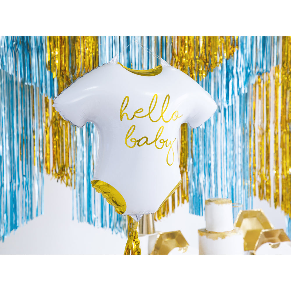 Foil balloon Baby romper - Hello Baby, 51x45cm - White