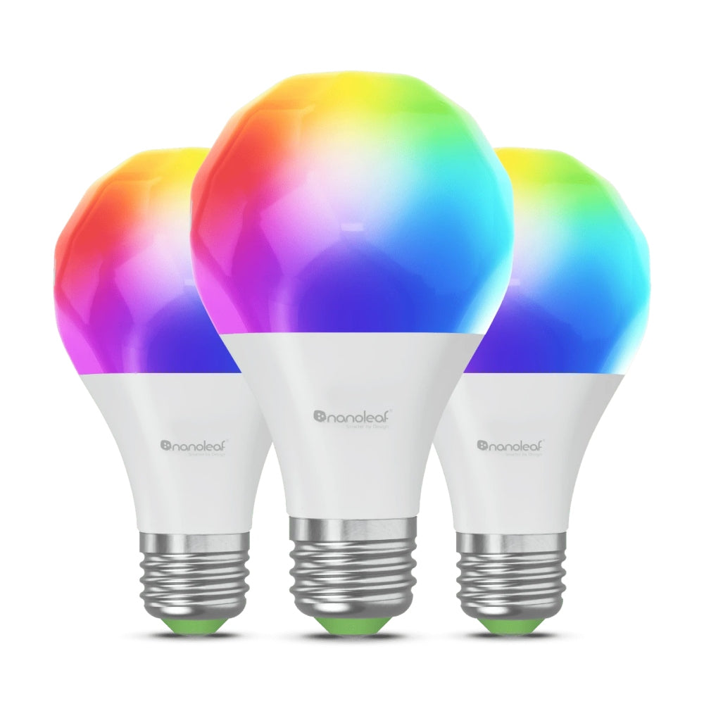 NANOLEAF Essentials Matter E27 Smart Bulb A60 Color Changing RGBCW Bluetooth/Thread Enabled (3 Pack) - White