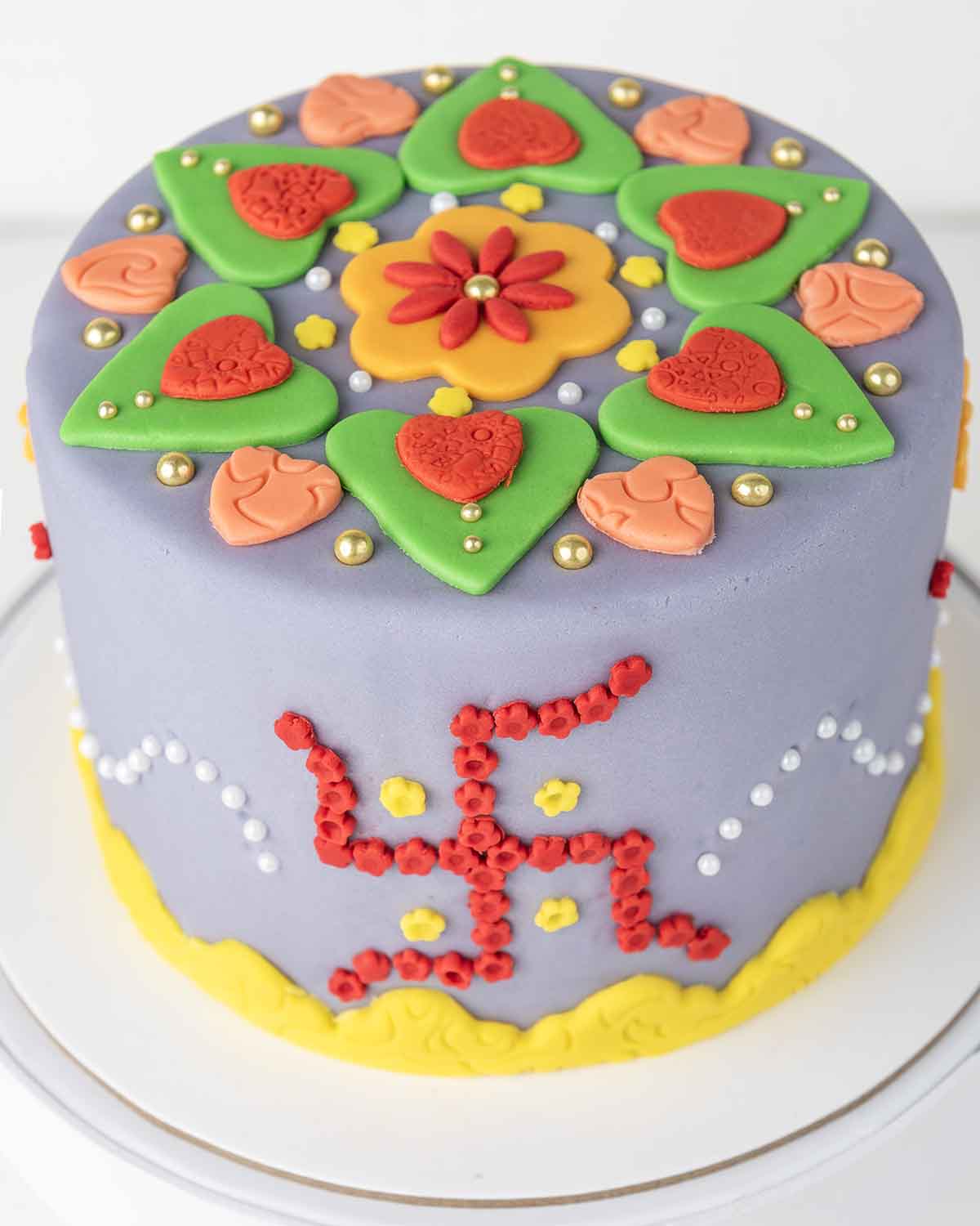 Diwali Swastik Cake