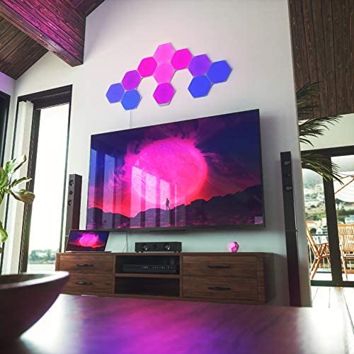 NANOLEAF Shapes Hexagons Starter Kit - Smart WiFi LED Panel System w/ Music Visualizer - 9 Pack - White + FREE Installation in UAE