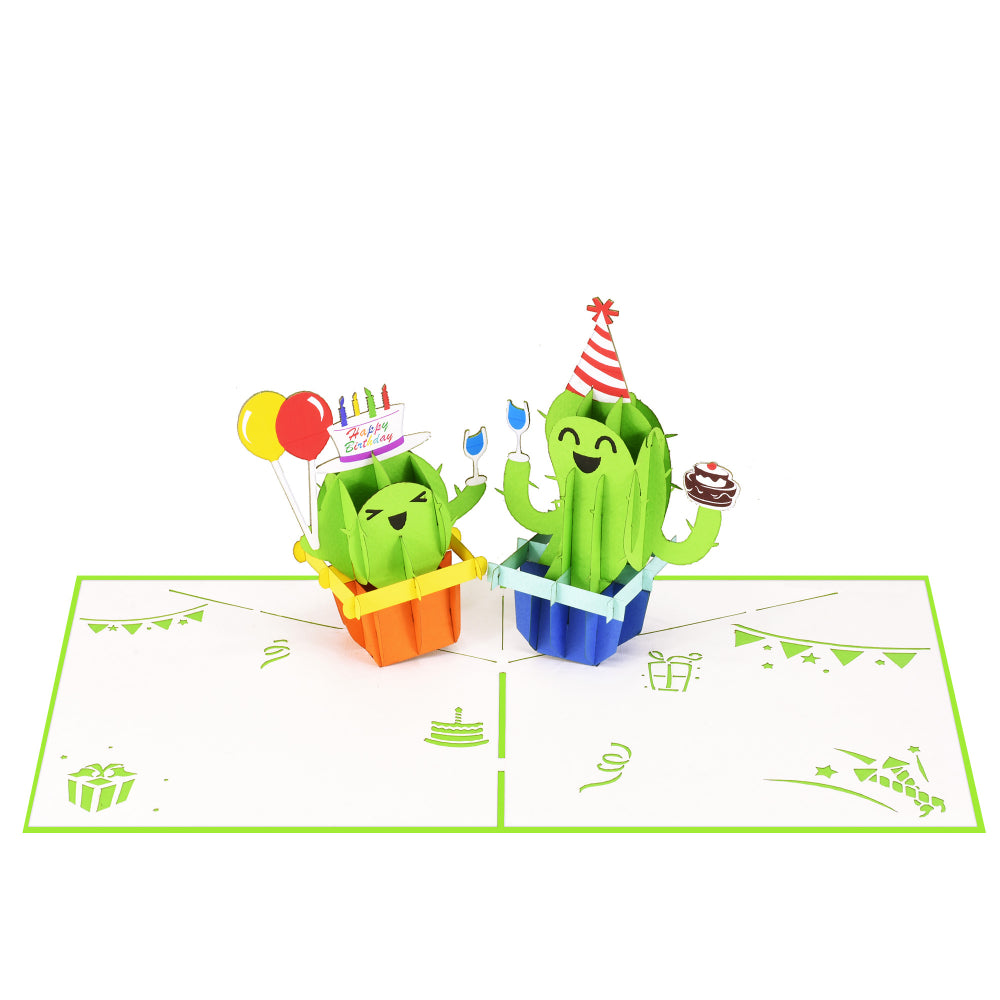 Cactus Birthday Pop Up Birthday Greeting Card