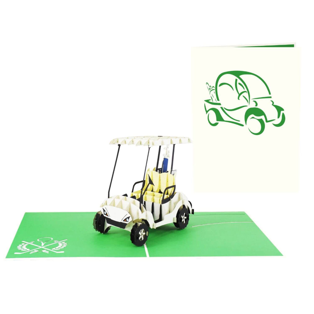 Golf Car Pop Up Birthday Greeting Card