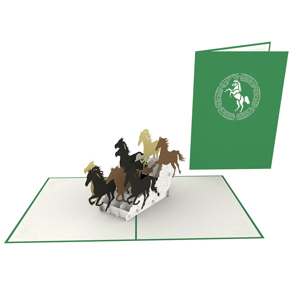 Horses Pop Up Birthday Greeting Card