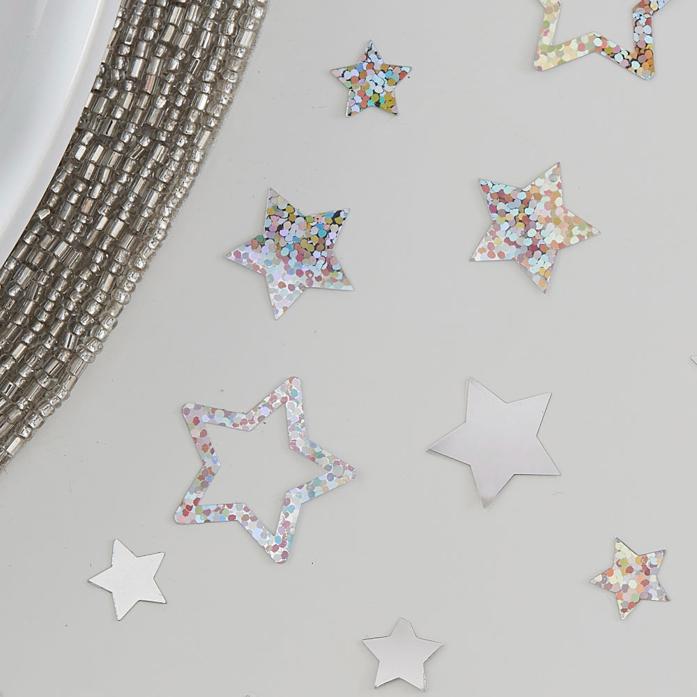 Star Shaped Silver Glitter Confetti