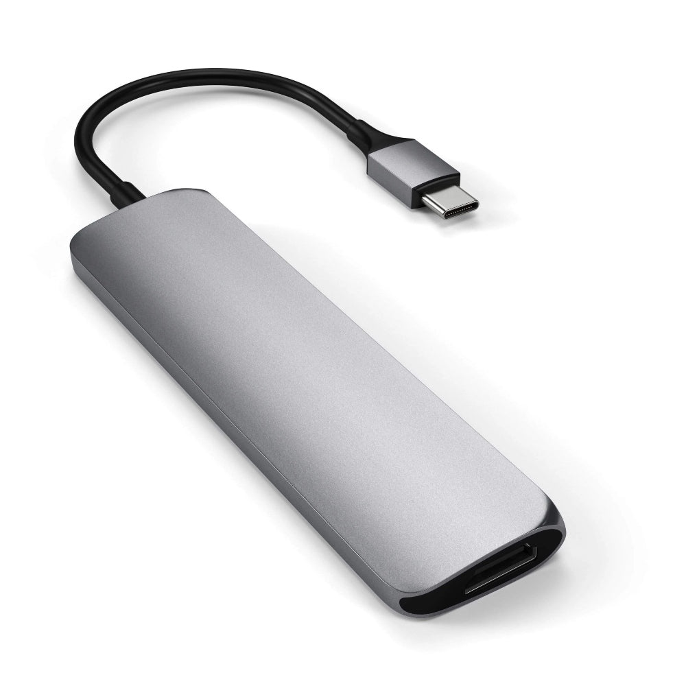 SATECHI Aluminum Type-C Slim Multi-Port Adapter V2 - Space Gray