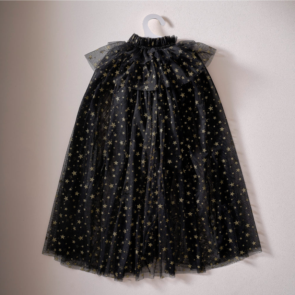 Witch Black & Gold Star Cape