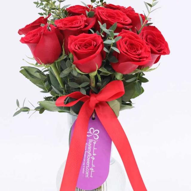 Beauty 11 Red Roses Vase