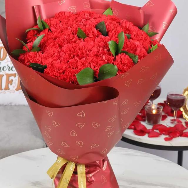 Love 51 Red Carnations Bouquet