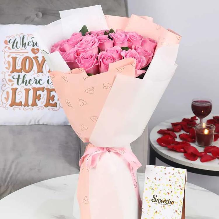 Pink Beauty 21 Roses Sweecho Chocolates 100gm