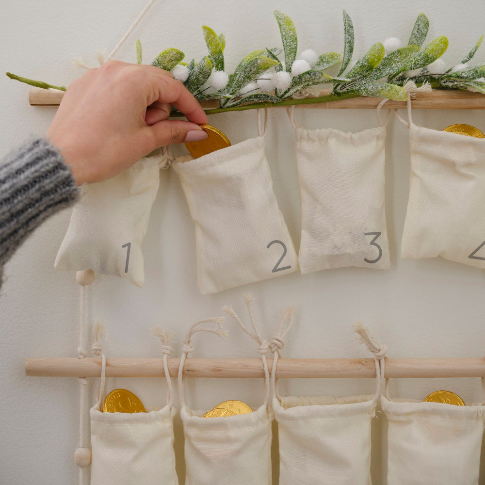 Advent Calendar - Hanging Fill Your Own Bags with Foliage