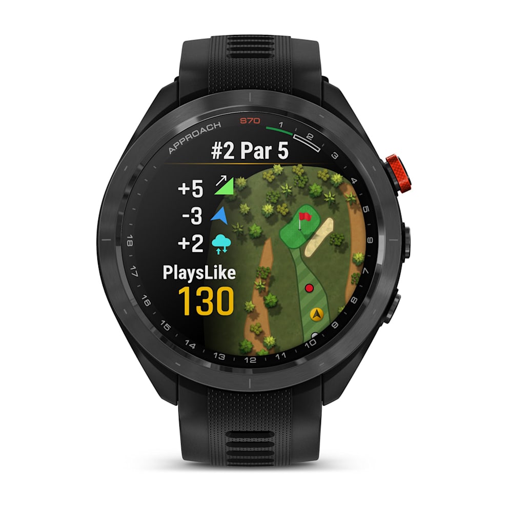 Garmin Approach S70 – 47mm – Black Ceramic Bezel With Black Silicone Band