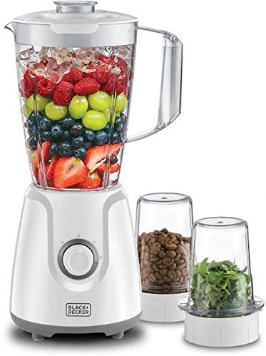 Black+Decker 600W NutriMaster Blender/Smoothie Maker , 3 Jars with Lids, 2  Years Warranty - Silver/Black